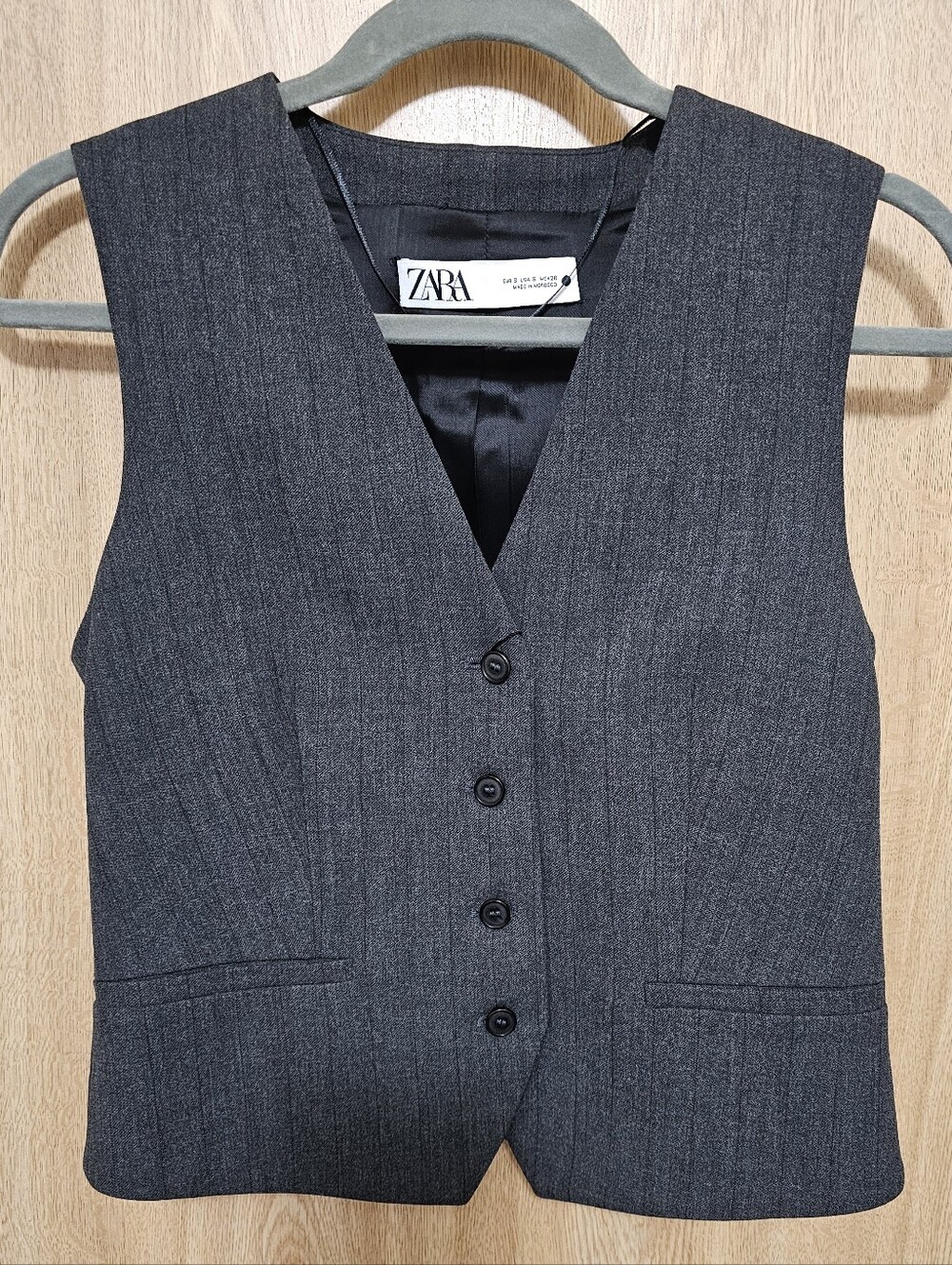$79 NWT! ZARA Charcoal Gray Vest Size Small